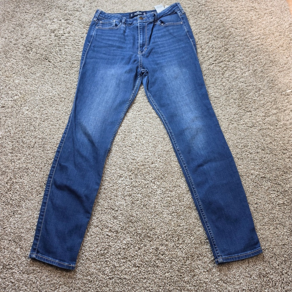 Hollister Ultra High Rise Super Skinny Jeans Womens 13R W31 L30 Blue Stretch